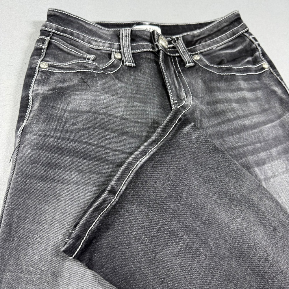 Fire & Rain Womens Bootcut Jeans Faded Black Embellished Wing Pockets Size 3